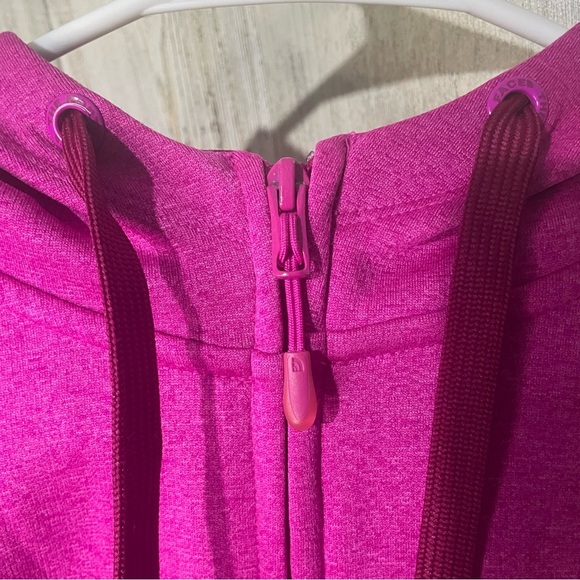 The North Face Vertical Spellout Logo Full Zip Hoodie Fuchsia Pink Purple size M - Picture 3 of 9